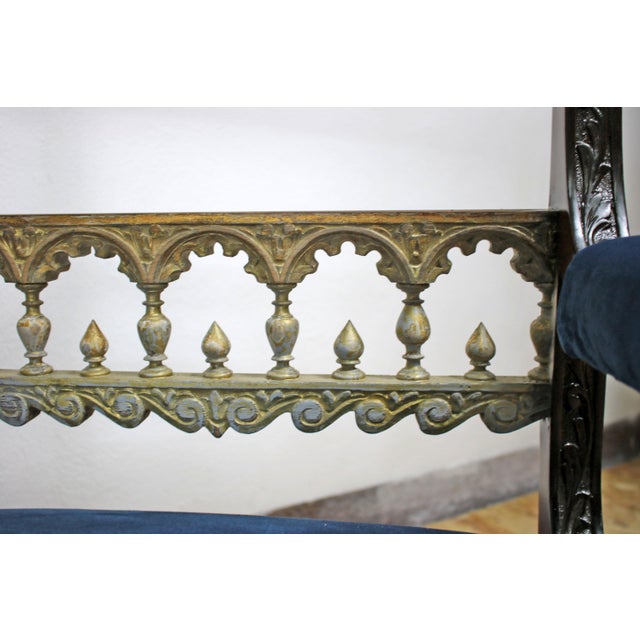 Set of Blue Armchairs, 1830s For Sale - Image 6 of 16