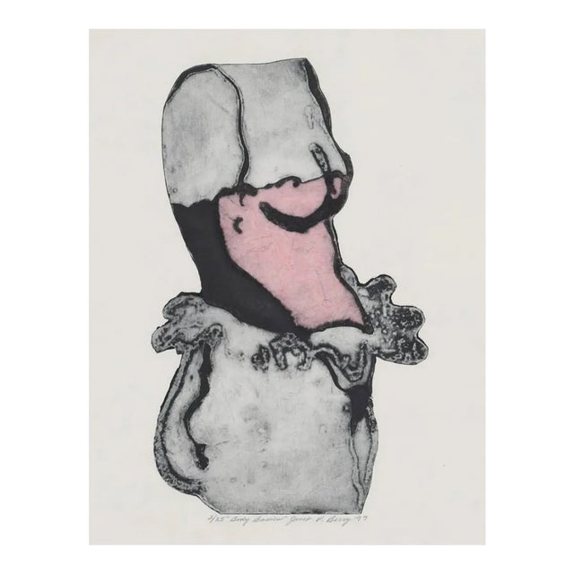 1997 Janet Varga Berry Body Basics Female Nude Collage and Etching For Sale