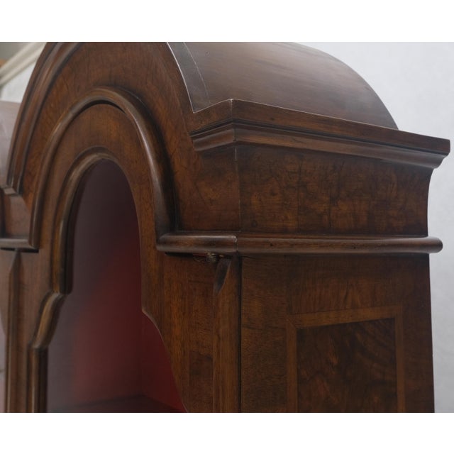 Early 20th Century Double Bonnet Dome Top Burl Wood 3 Drawer Drop Front Secretary Desk 1900s Clean! For Sale - Image 5 of 17