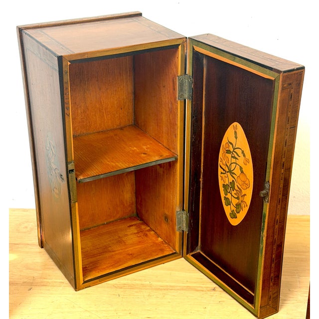 Documented Georgian /Sheraton Marquetry Tea Caddy, with Prince of Wales Feathers For Sale - Image 14 of 18