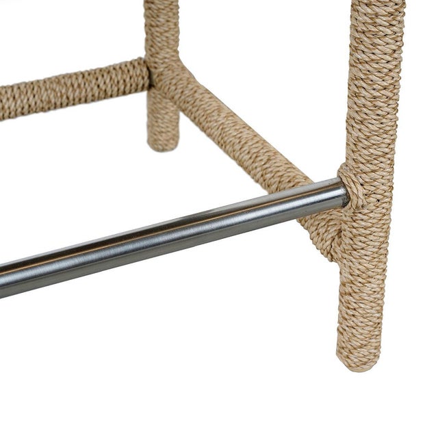 Harbor Faux Rope Woven Outdoor Counter Stool For Sale In Los Angeles - Image 6 of 6