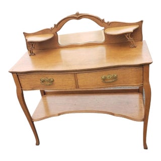 Larkin and Co. Vintage Tier Quater Sawn Oak Vanity / Dresser Circa 1930s For Sale