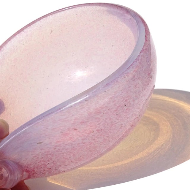 Murano Vintage Fratelli Toso Opalescent Pink Spots White