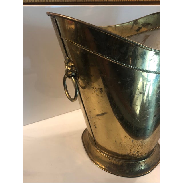 1950s Lombard England Brass Waste Basket For Sale - Image 4 of 12