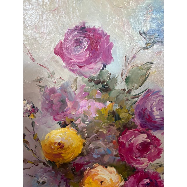 French Floral Painting by French Artist, Emrik Renier For Sale - Image 3 of 9