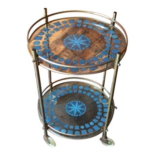 Culver Mid-Century Rolling Bar Cart For Sale