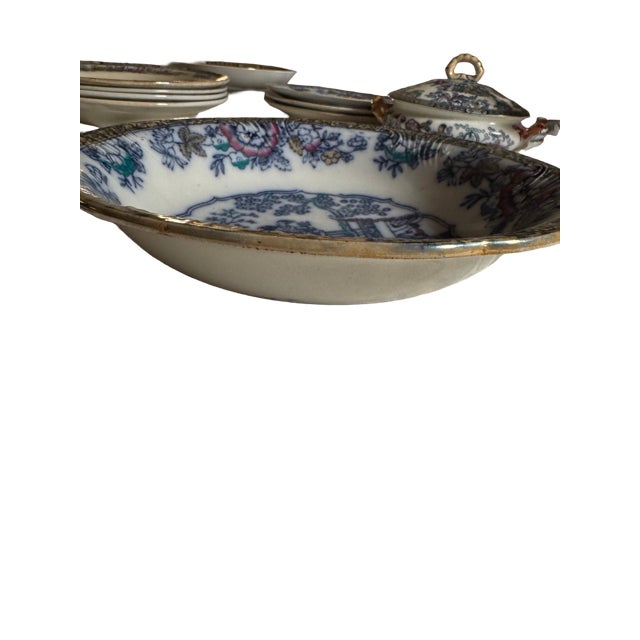 Chinese Antique William Adams "Chinese Ching" Vegetable Serving Bowl For Sale - Image 3 of 5