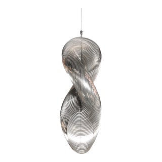 Mid-Century Spiral Stainless Steel Hanging Sculpture 1/100 Signed Erwin Hauer For Sale