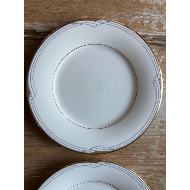 Hollywood Regency 1980s Noritake Bread & Butter Plates Dishes Golden Cove Noritake Fine China Japan 7719 - Set of 4 For Sale - Image 3 of 6