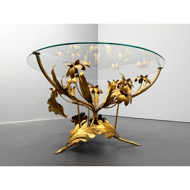 Hollywood Regency Style Coffee Table in Gilded Metal by Hans Kögl, 1960s For Sale - Image 4 of 6