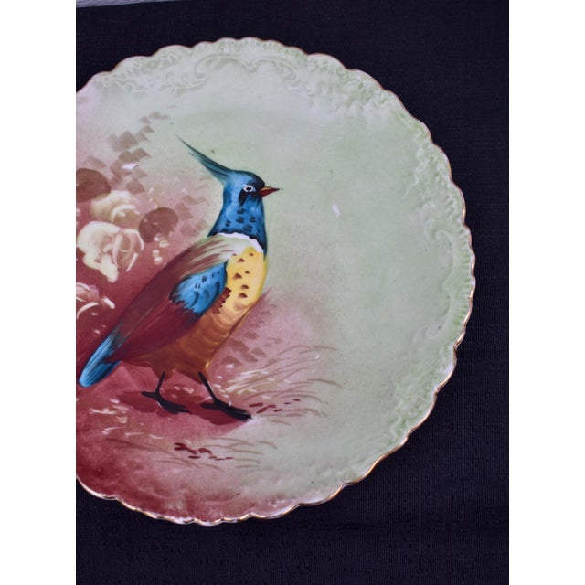 Antique Limoges France Hand Painted Game Bird Plate Guerin Porcelain Gold For Sale - Image 10 of 14