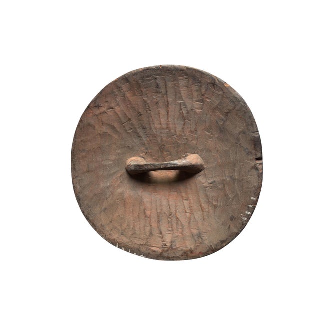 Vintage African Bamileke Tribe Wooden Shield Cameroon 17" D For Sale - Image 4 of 6