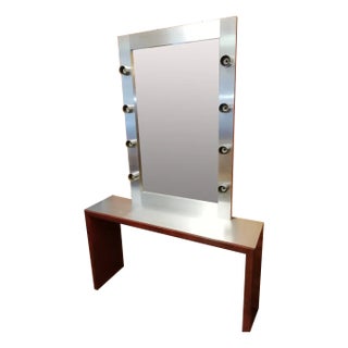 Petineuse Mirror with Console with 8 Lights, Italy, 1950s, Set of 2 For Sale