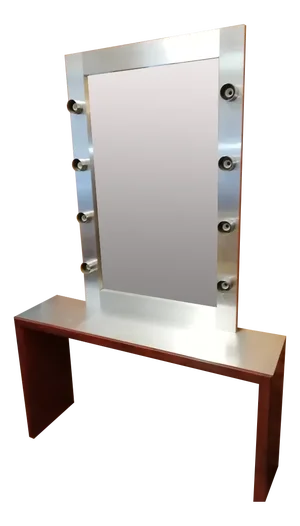 Petineuse Mirror with Console with 8 Lights, Italy, 1950s, Set of 2