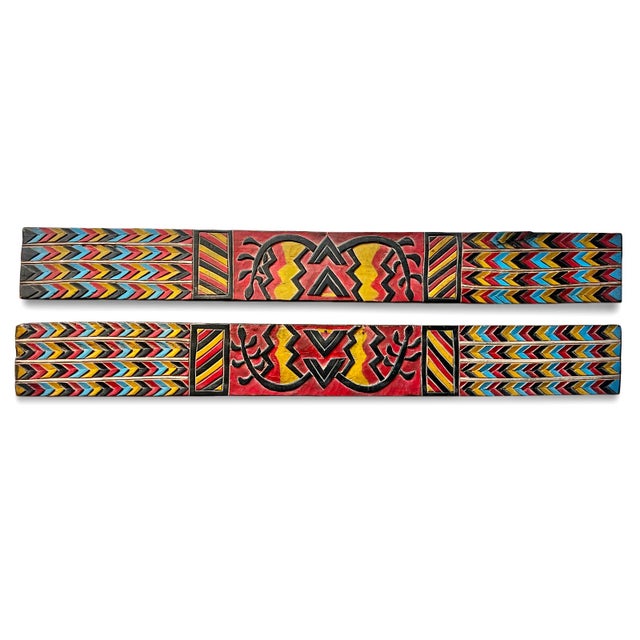 Tribal Pair of Vintage Amhara Painted Panels For Sale - Image 3 of 5