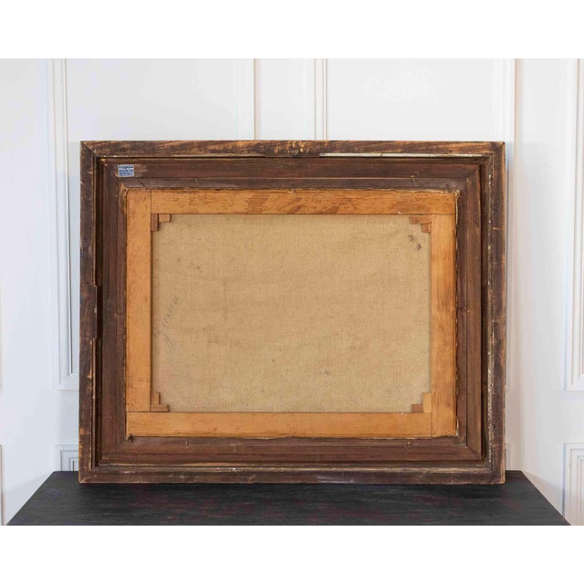 Mid 20th Century Landscape with Figures and Horses Oil Painting For Sale In Atlanta - Image 6 of 8