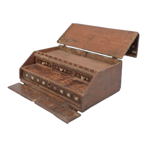 Spanish Colonial Inlaid Travel Desk, Wood and Iron, 17th Century