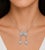 Modern Late 20th Century 14K White Gold Diamond Lariat Cluster Station Designer Pendant Slide Necklace For Sale - Image 3 of 3