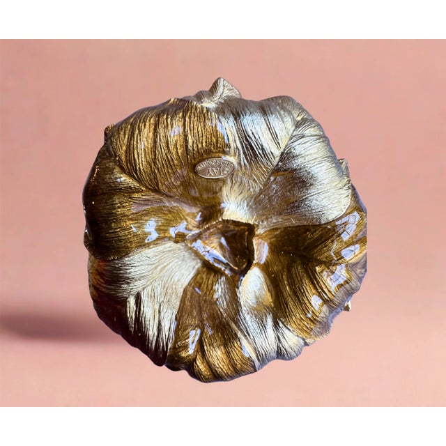 1990s Jay Strongwater Enamel Calla Lily Ring Holder With Swarovski Crystals For Sale - Image 4 of 11