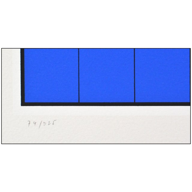 Late 20th Century Late 20th Century The Door Geometric Abstract Blue Screenprint Victor Vasarely For Sale - Image 5 of 6