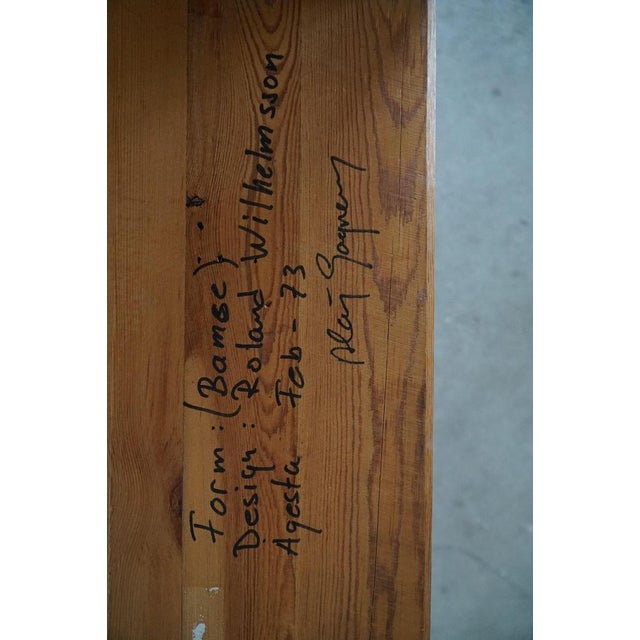 Swedish Modern Model Bambse Pine Bench attributed to Roland Wilhelmsson, 1973 For Sale - Image 13 of 14