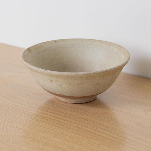 Japanese Petite Vintage Japanese Minimalist Stoneware Bowl For Sale - Image 3 of 9