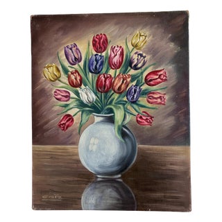 Danish Artist, Still Life Composition, 1960s, Oil Painting on Canvas, Framed, Set of 2 For Sale