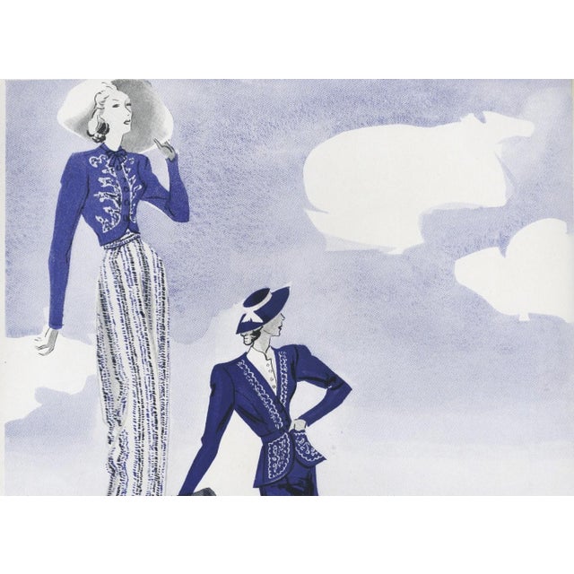 Nina Ricci 1938 French Beach Fashion Print for Nina Ricci by L. Benigni For Sale - Image 4 of 4