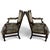 Wood Rare Pair of Antique Medallion Back Parlor Armchairs – Ornate Carved Wood & Floral Tapestry For Sale - Image 7 of 12