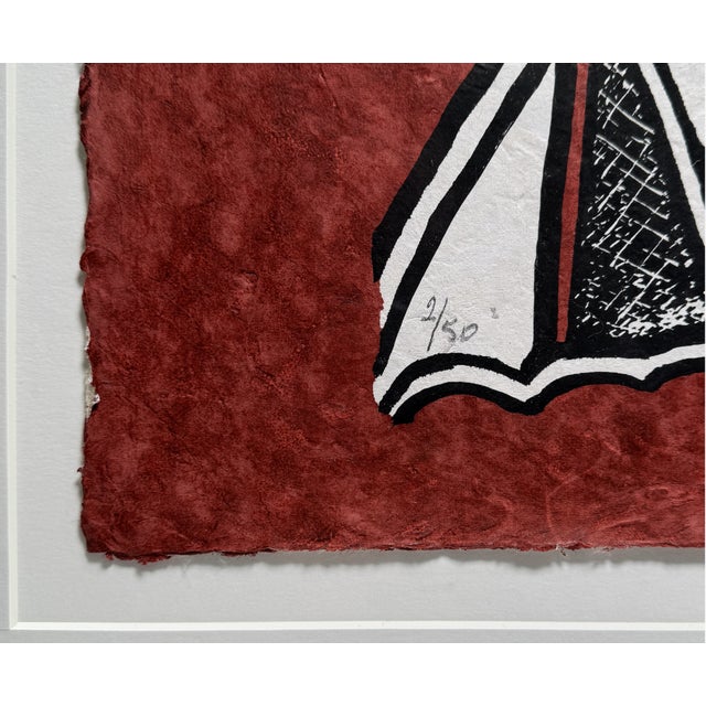 Swopa Sirigu, Two Birds and Crocodile, 2000s, Screenprint, Framed For Sale - Image 3 of 6