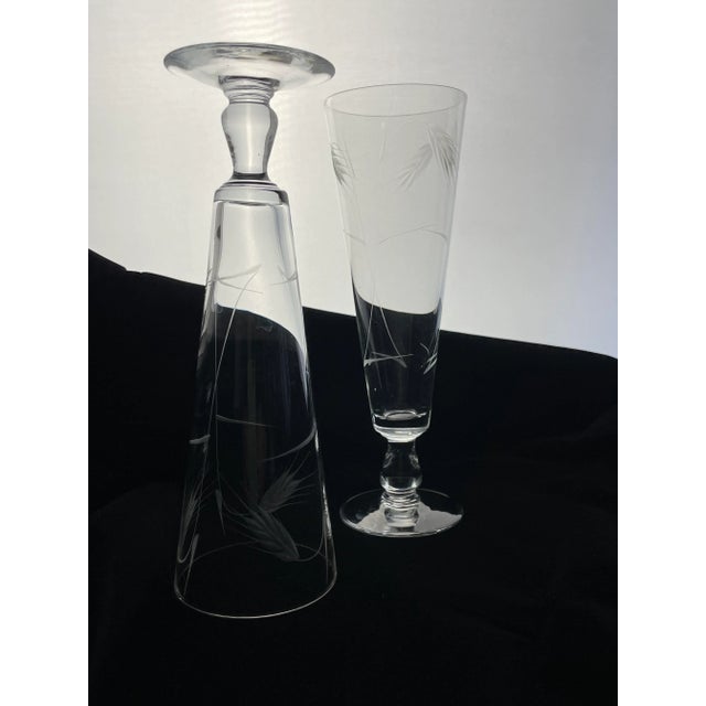 Mid Century Sasaki Wheat Pattern Pilsner Glasses Set of 4 For Sale - Image 4 of 10