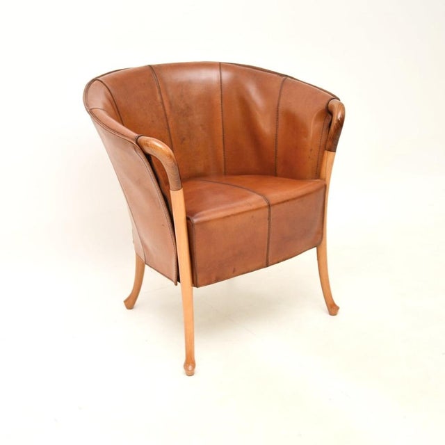 A stunning and extremely well made vintage Italian leather armchair by Georgetti Progetti. This famous and beautiful...