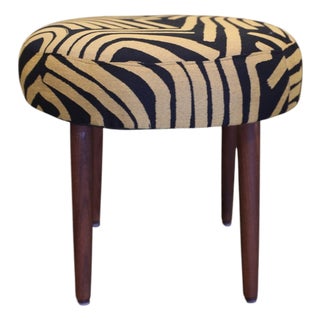 Danish Round Stool in Mustard Yellow and Black, 1960s For Sale