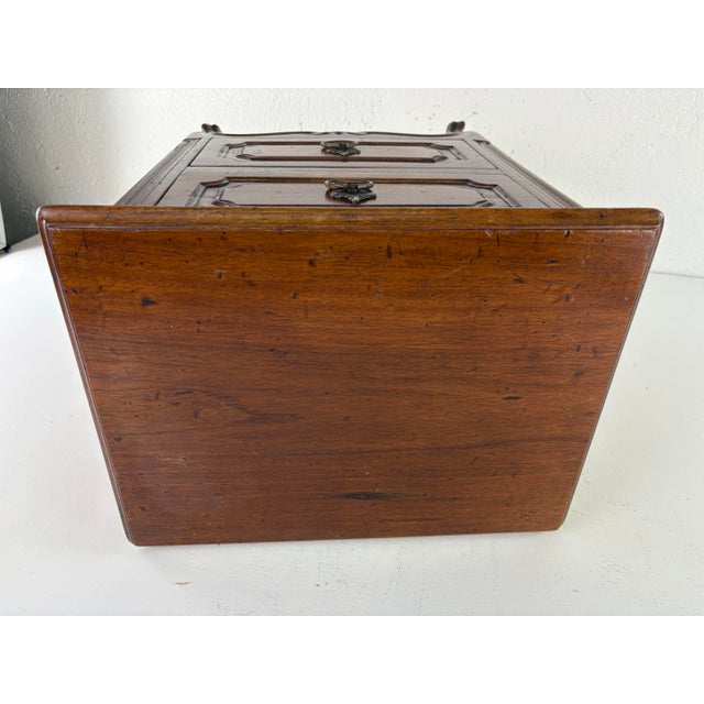 This is a mid 20th century vintage Italian two drawer miniature chest. This chest is big enough to be a martini side table...