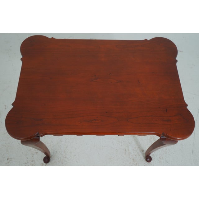 Traditional Kindel Chimney Hill Cherry Scalloped Top Tea Table For Sale - Image 3 of 14