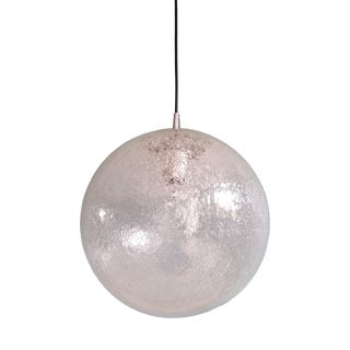 Space Age Pendant Light in Bubbled Blown Glass by Peill and Putzler, 1970s For Sale