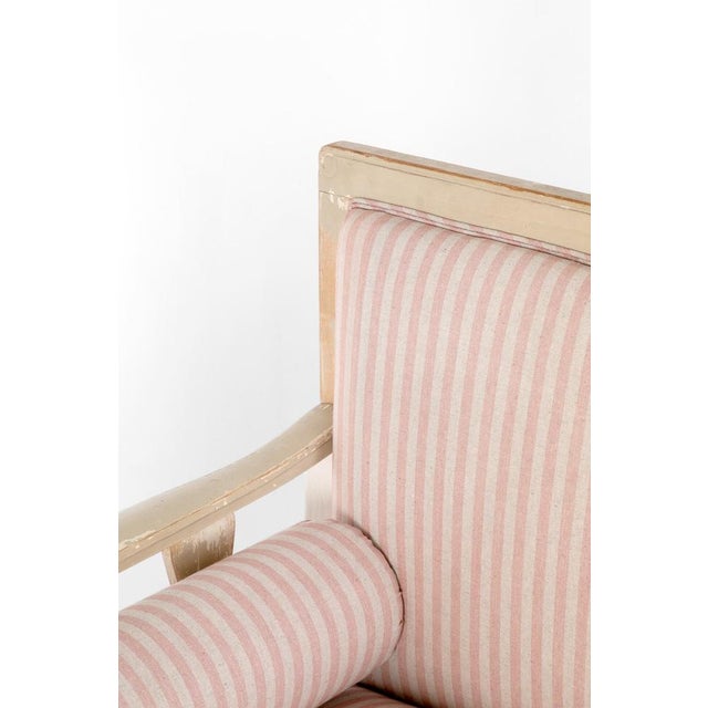 Gustavian (Swedish) Antique Gustavian Sofa in Pink Linen, 1890s For Sale - Image 3 of 17