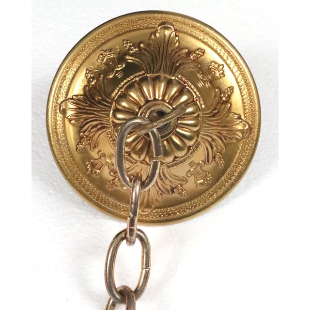 Mid 20th Century Large Scale Empire Crystal & Brass Basket Chandelier For Sale - Image 15 of 15