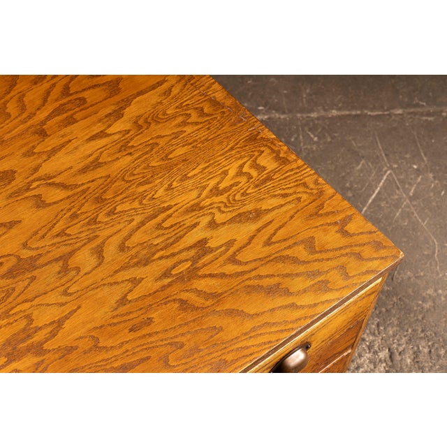 Antique Oak Flat File Cabinet Coffee Table For Sale - Image 12 of 14