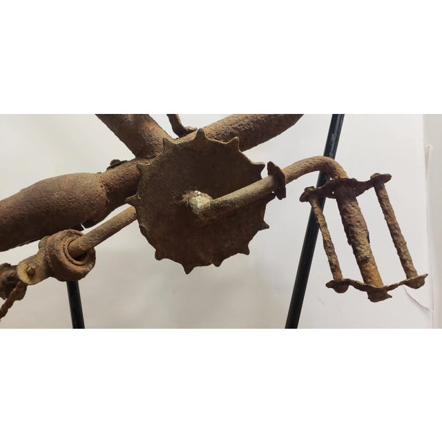 Mid-Century Modern Vintage 1940s-50's Bicycle Sculpture With Stand For Sale - Image 3 of 11