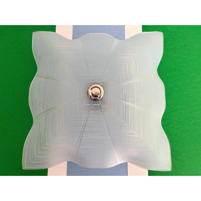 1940s Blue Geometric Sun Flush Light For Sale - Image 6 of 17