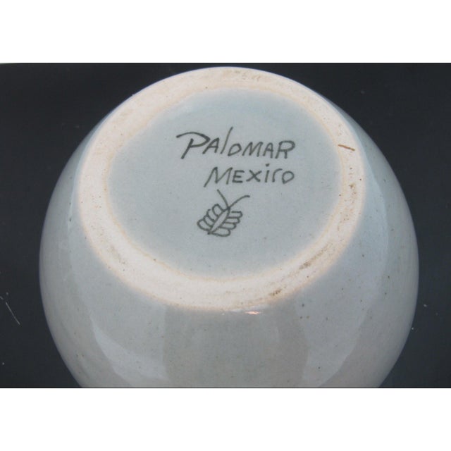 Ceramic Ken Edwards El Palomar Blue Bird Flowers Mexican Tonala Pottery 6 1/4" Bowl For Sale - Image 7 of 8