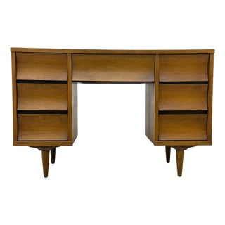 Mid-Century Modern 7-Drawer Writing Desk With Matching Chair ~ by Johnson Carper For Sale