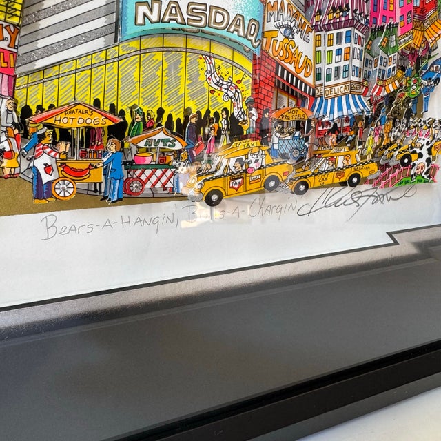American Vintage Original Deluxe Limited Edition Wall Street "Bears-a-Hangin', Bulls-a-Chargin" 3d Artwork by Charles Fazzino For Sale - Image 3 of 12