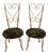 Gold-Plated Metal Chairs in the style of Maison Jansen, 1970s, Set of 2 For Sale