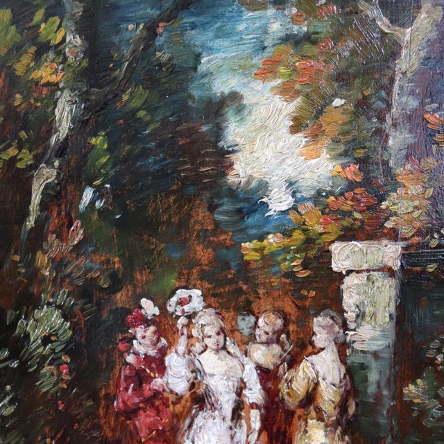 Adolphe Joseph Thomas Monticelli, Gallant Scene, 19th Century, Oil on Board, Framed For Sale - Image 10 of 14