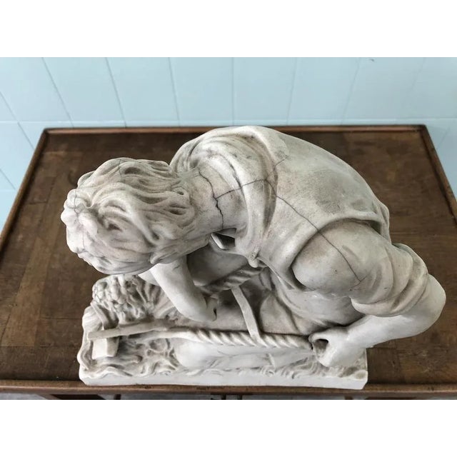 Decorative Enamelled Plaster Sculpture of a Farmer, 1930s For Sale - Image 6 of 11