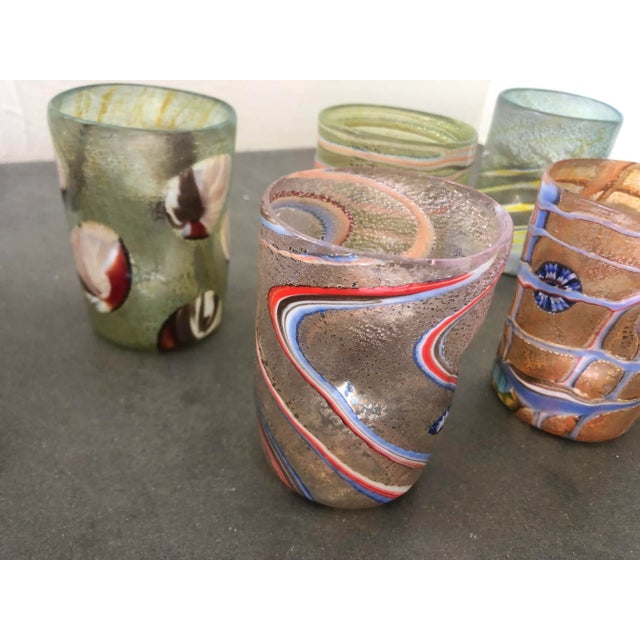 2000s "Murrisa Murano Glass" Glasses- Set of 6 set of 6 tumbler with "murrisa" very old technic in Murano very rare some...