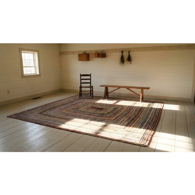 Brown 1930s American Braided Carpet ( 8' x 8' - 245 x 245 ) For Sale - Image 8 of 10