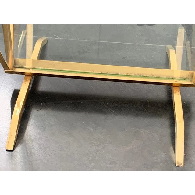 Brass and Glass Magazine Rack, Italy, 1960s For Sale - Image 3 of 9